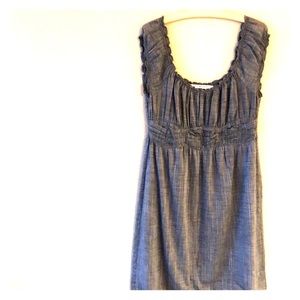 Max studio grey lined linen dress